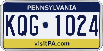 PA license plate KQG1024