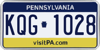 PA license plate KQG1028