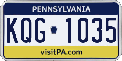 PA license plate KQG1035