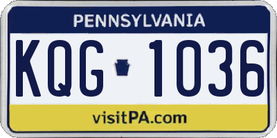 PA license plate KQG1036