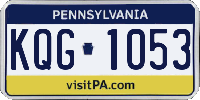 PA license plate KQG1053