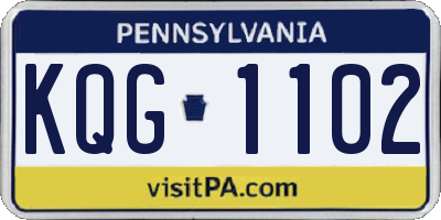 PA license plate KQG1102