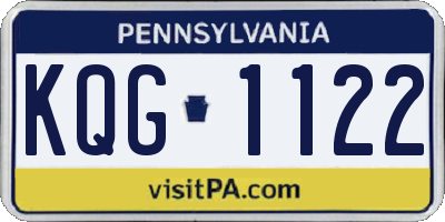 PA license plate KQG1122