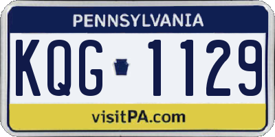 PA license plate KQG1129