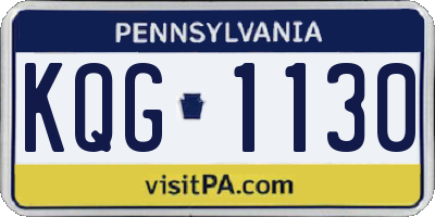 PA license plate KQG1130