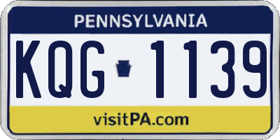 PA license plate KQG1139