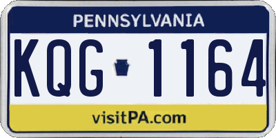 PA license plate KQG1164