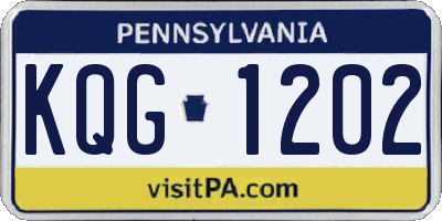 PA license plate KQG1202