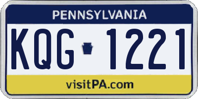PA license plate KQG1221