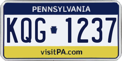 PA license plate KQG1237