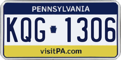 PA license plate KQG1306