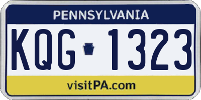 PA license plate KQG1323