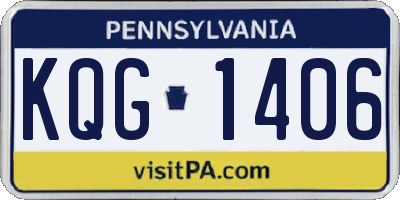 PA license plate KQG1406