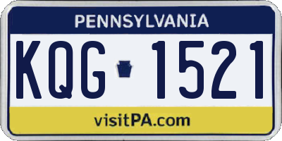 PA license plate KQG1521