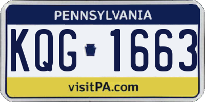 PA license plate KQG1663