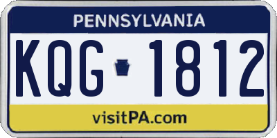 PA license plate KQG1812