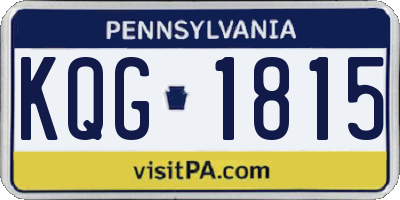 PA license plate KQG1815