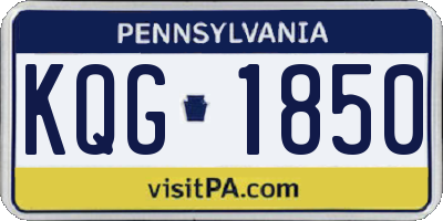 PA license plate KQG1850