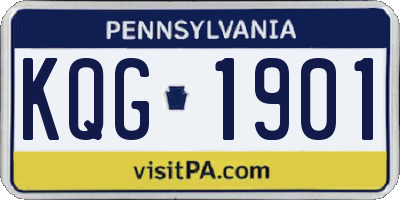 PA license plate KQG1901