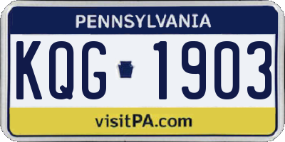 PA license plate KQG1903