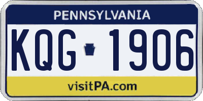 PA license plate KQG1906
