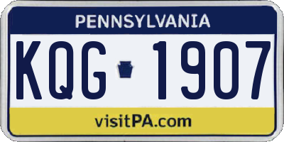 PA license plate KQG1907