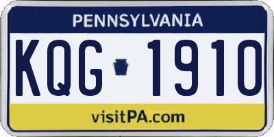 PA license plate KQG1910