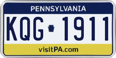 PA license plate KQG1911