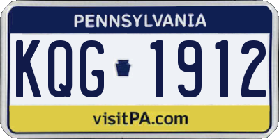 PA license plate KQG1912