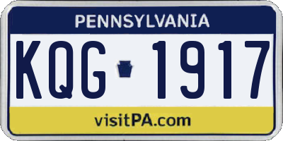PA license plate KQG1917