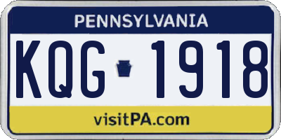 PA license plate KQG1918