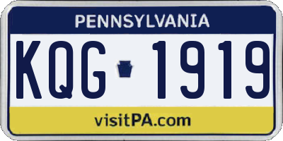 PA license plate KQG1919