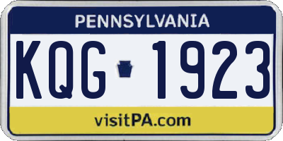 PA license plate KQG1923