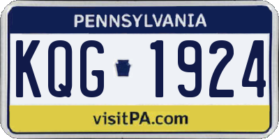 PA license plate KQG1924