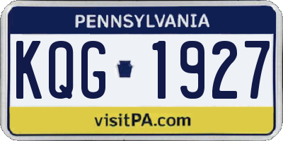 PA license plate KQG1927