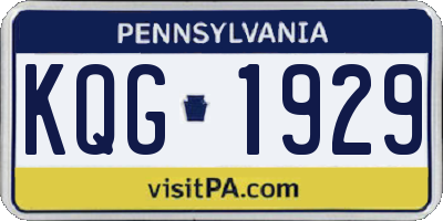 PA license plate KQG1929