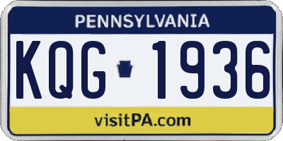 PA license plate KQG1936