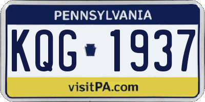 PA license plate KQG1937