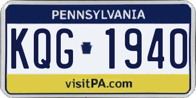 PA license plate KQG1940