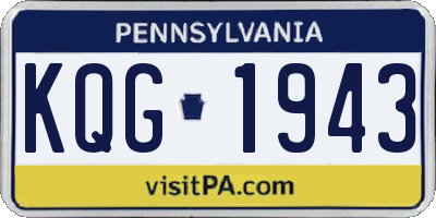 PA license plate KQG1943