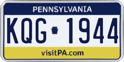 PA license plate KQG1944