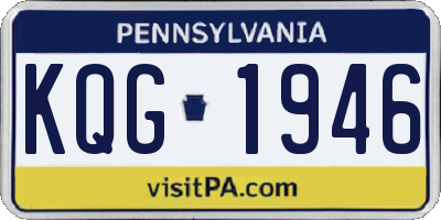 PA license plate KQG1946