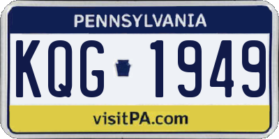 PA license plate KQG1949