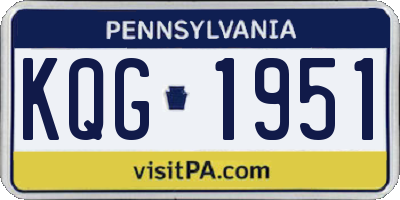 PA license plate KQG1951