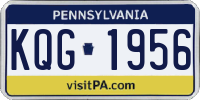 PA license plate KQG1956