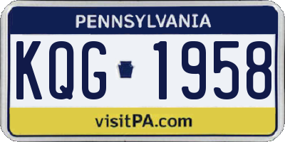 PA license plate KQG1958