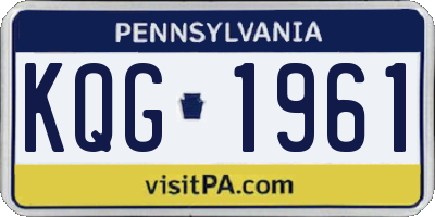 PA license plate KQG1961