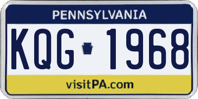 PA license plate KQG1968