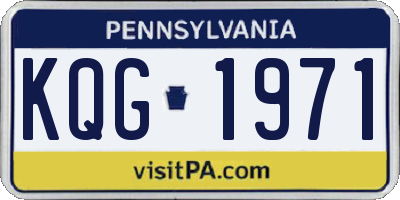 PA license plate KQG1971
