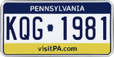 PA license plate KQG1981